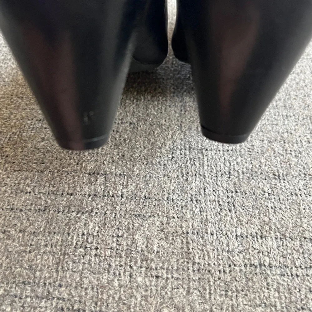Easy Spirit Anti-Gravity Black Leather Loafer Pumps Low Block Heel Shoes 11M